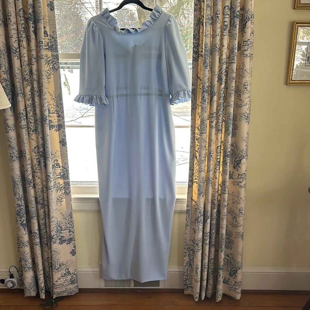 Camilyn Beth Elegant Light Blue Ruffle Dress